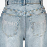 Blue pants worn by a person, showing the pants fit