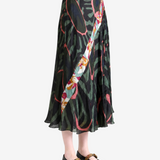 Green skirt worn by a person, showing the skirt fit