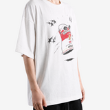 White t-shirt worn by a person, showing the t-shirt fit