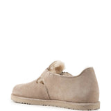 Tan shoes, side view