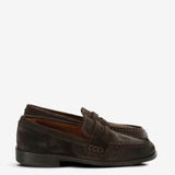 Brown loafers,front view