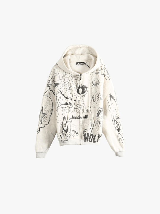 Tan hoodie, front view