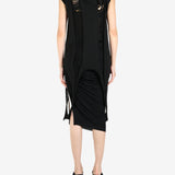 Black top worn by a person, showing the top's fit