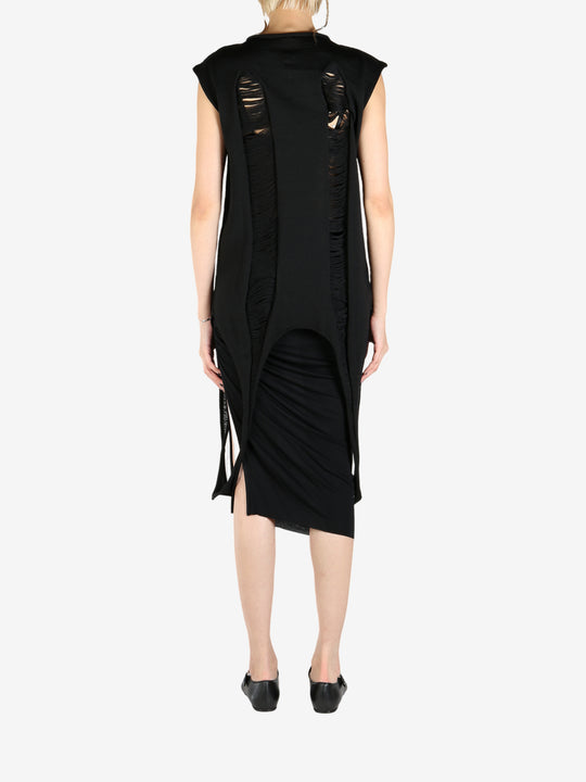 Black top worn by a person, showing the top's fit