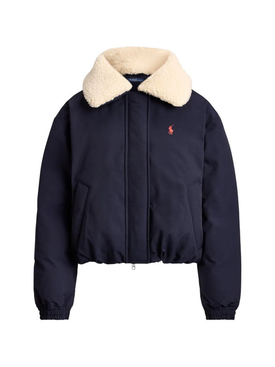 Navy jacket, front view