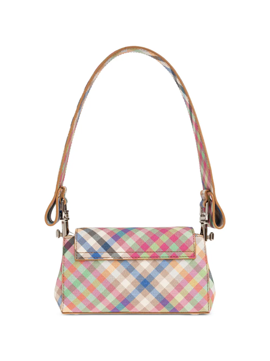 Tan bag, back view