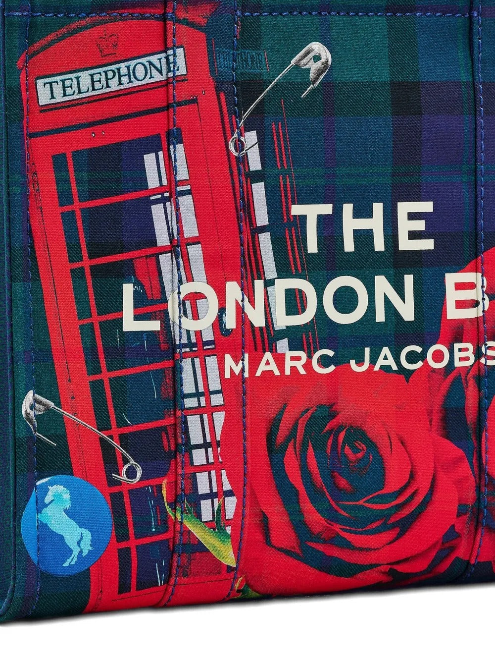 Close up of blue bags, showing texture of the cotton fabric