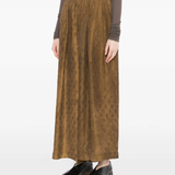 Brown pants worn by a person, showing the pants fit