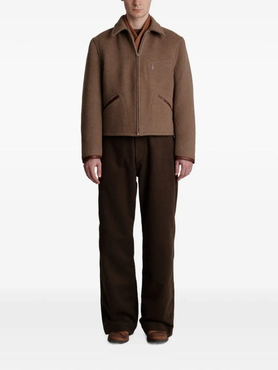 Tan jacket, front view