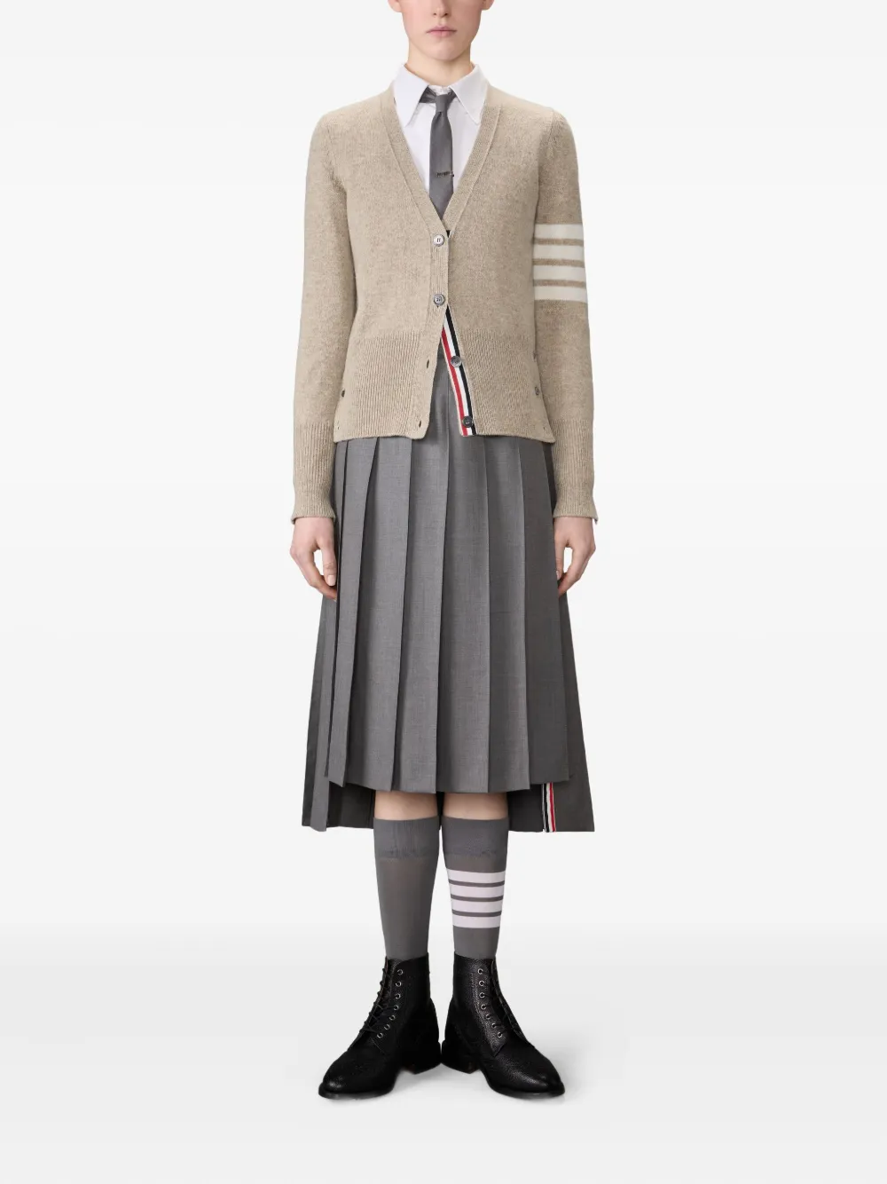 tan knitwear, full body view