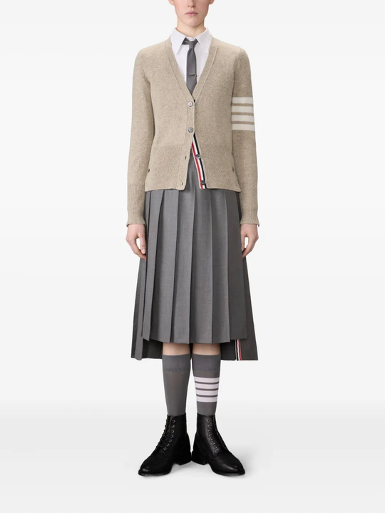 tan knitwear, full body view