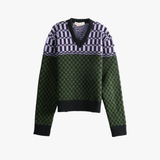Green knitwear, front view