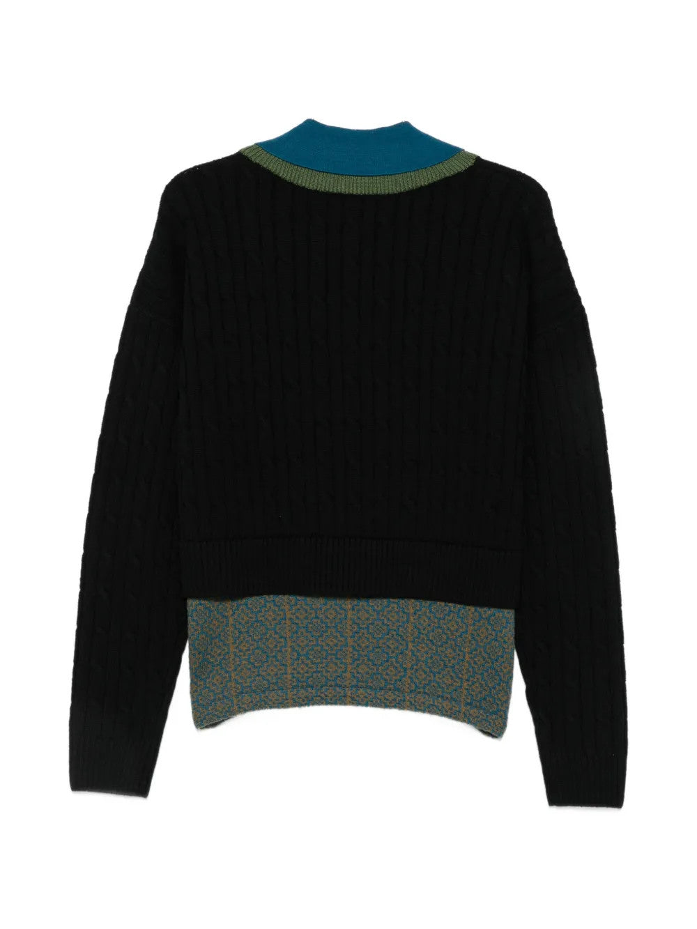 Black knitwear, back view