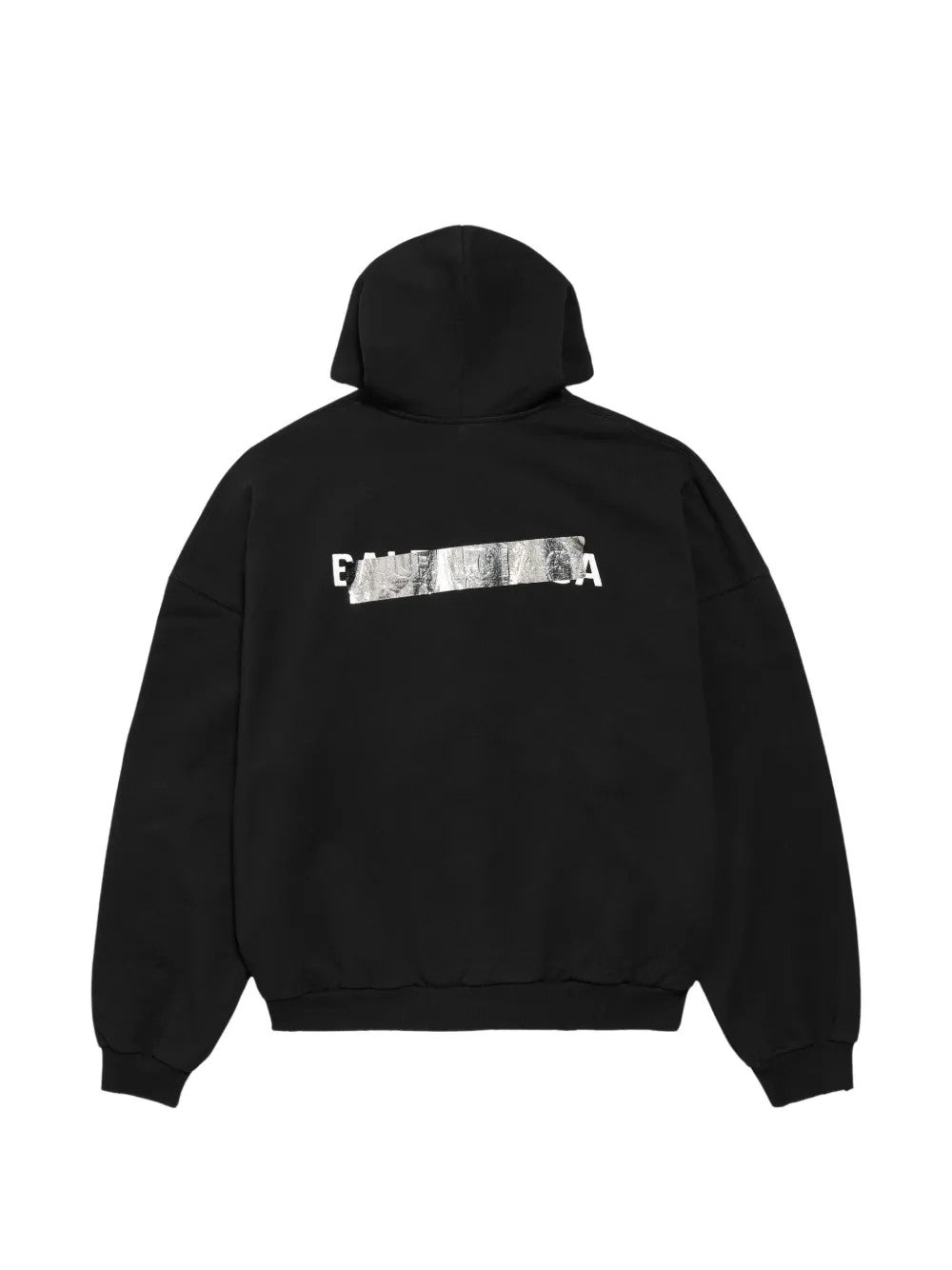 Black hoodie, back view