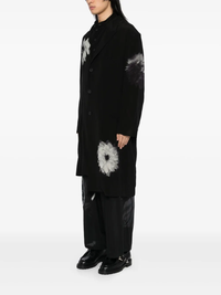 YOHJI YAMAMOTO POUR HOMME - Men White Flower Print Slit Jacket