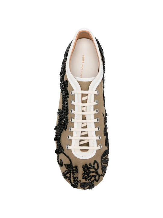 Tan shoes, front view