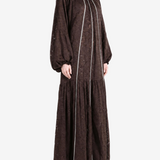 Brown dress, full body view