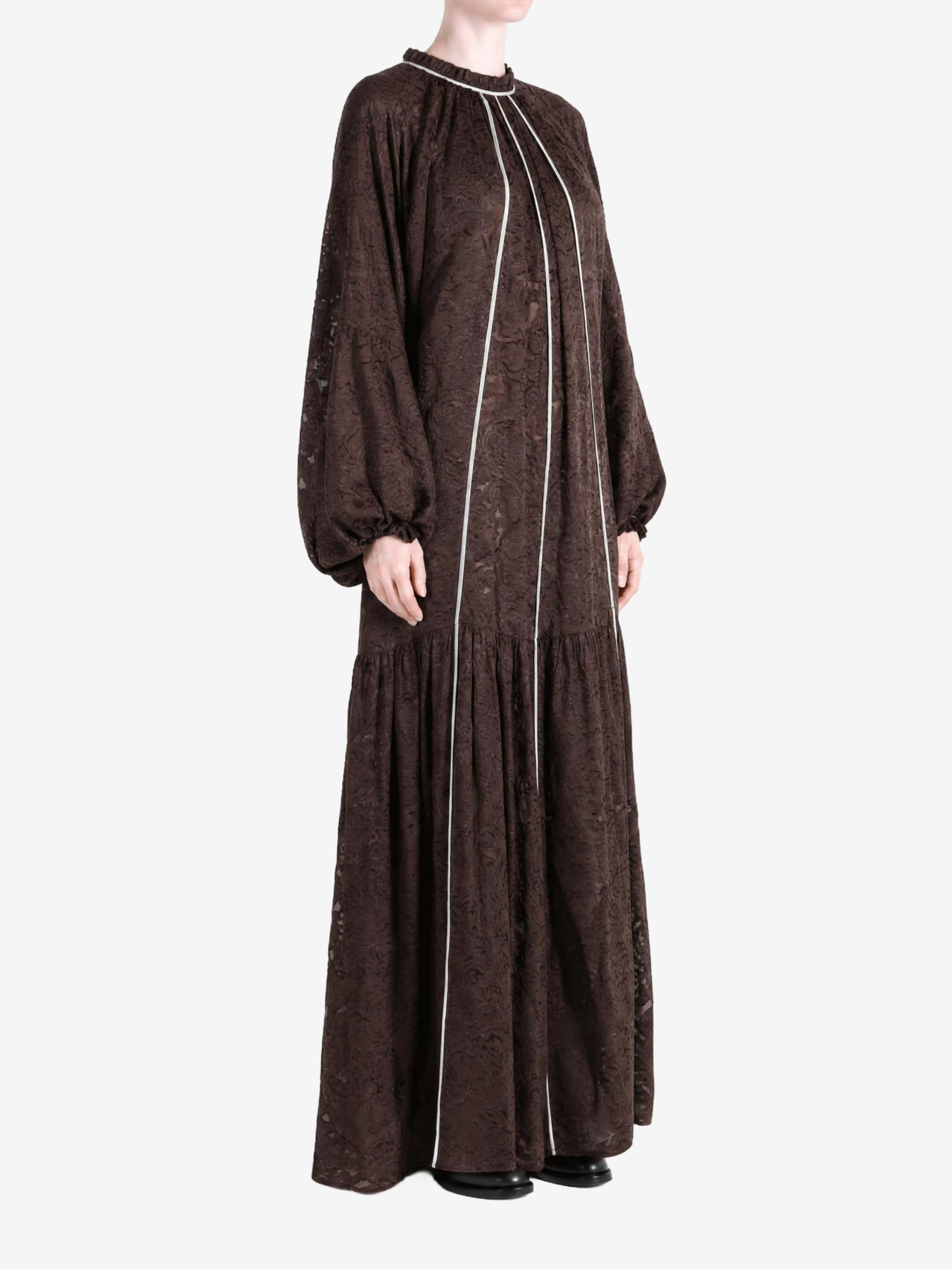 Brown dress, full body view