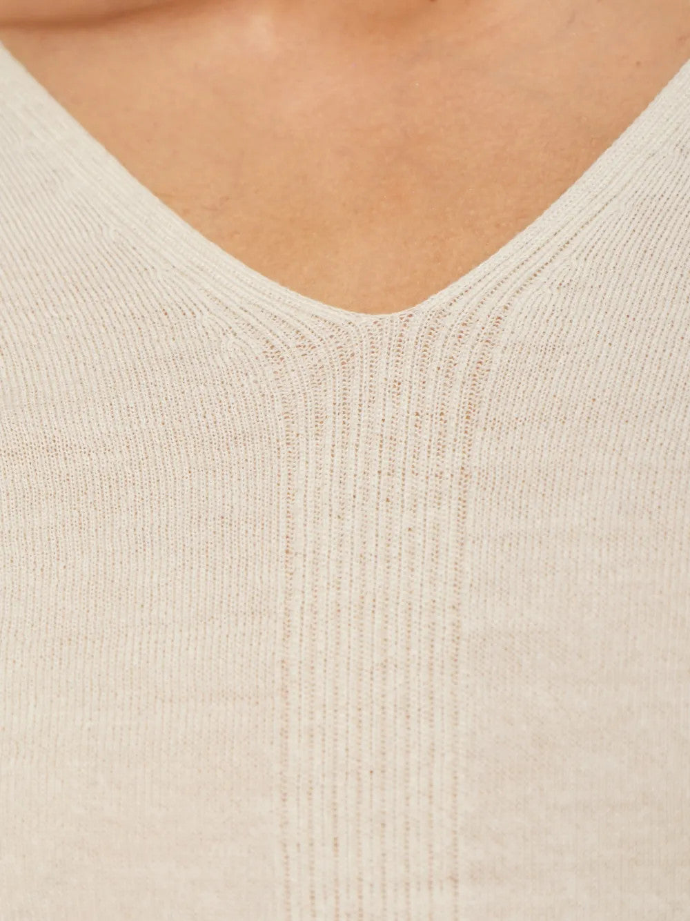 Close up of Tan top, showing detail