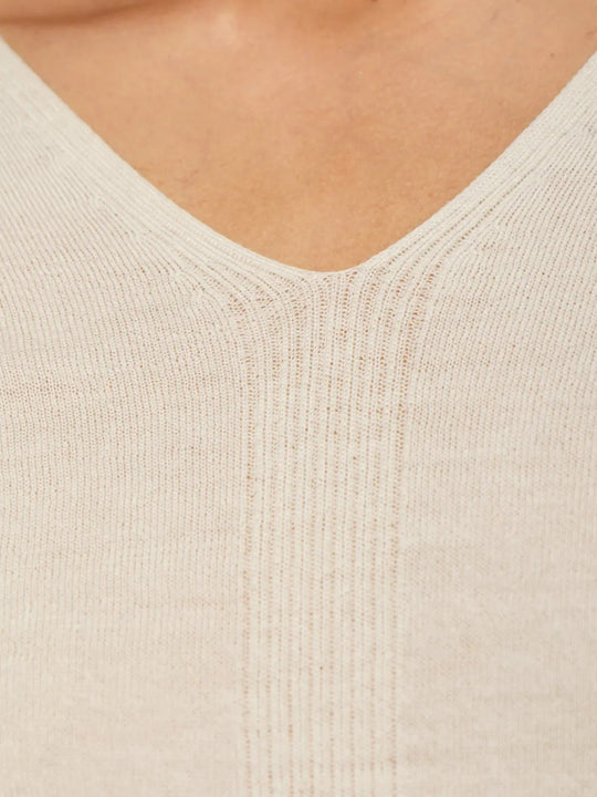 Close up of Tan top, showing detail