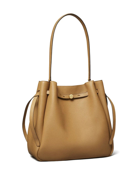 Tan bag, front view