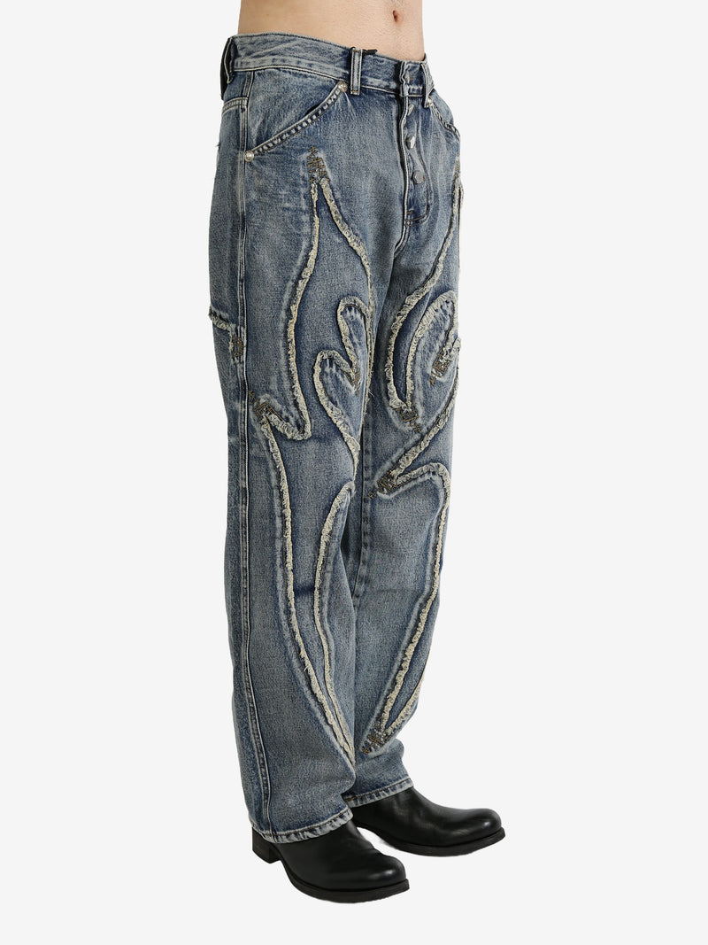 THUG CLUB - Men Tribal Denim Pants