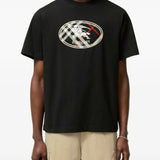 Black t-shirt, full body view