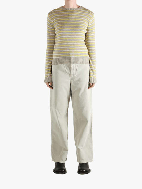 Yellow knitwear, full body view