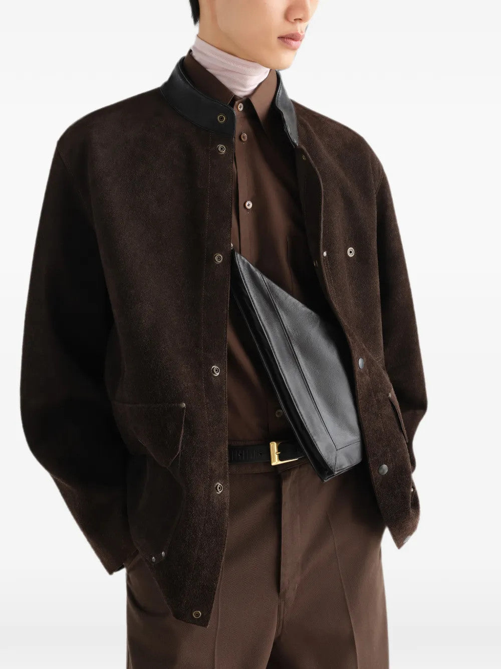 Brown bag worn by a person, showing the bag fit