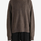 Brown knitwear, full body view