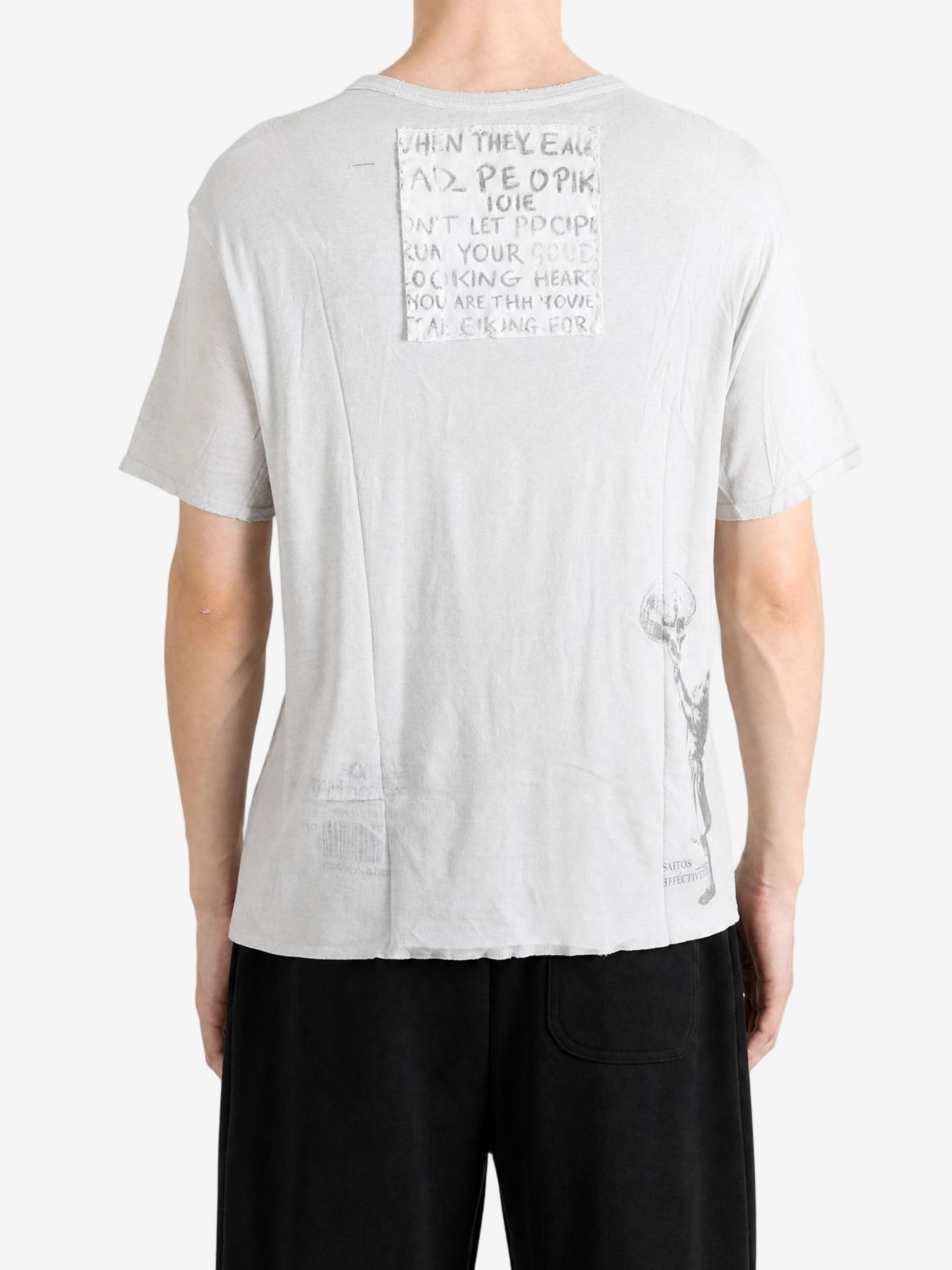 Tan t-shirt, full body view