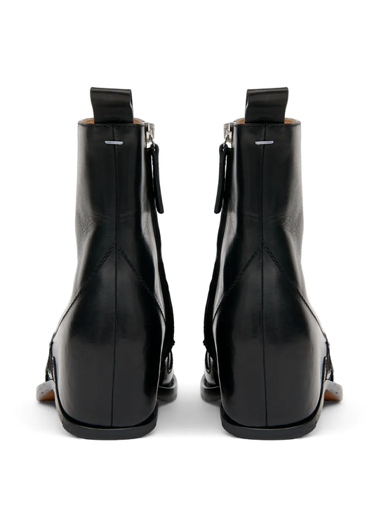 Black boot, back view