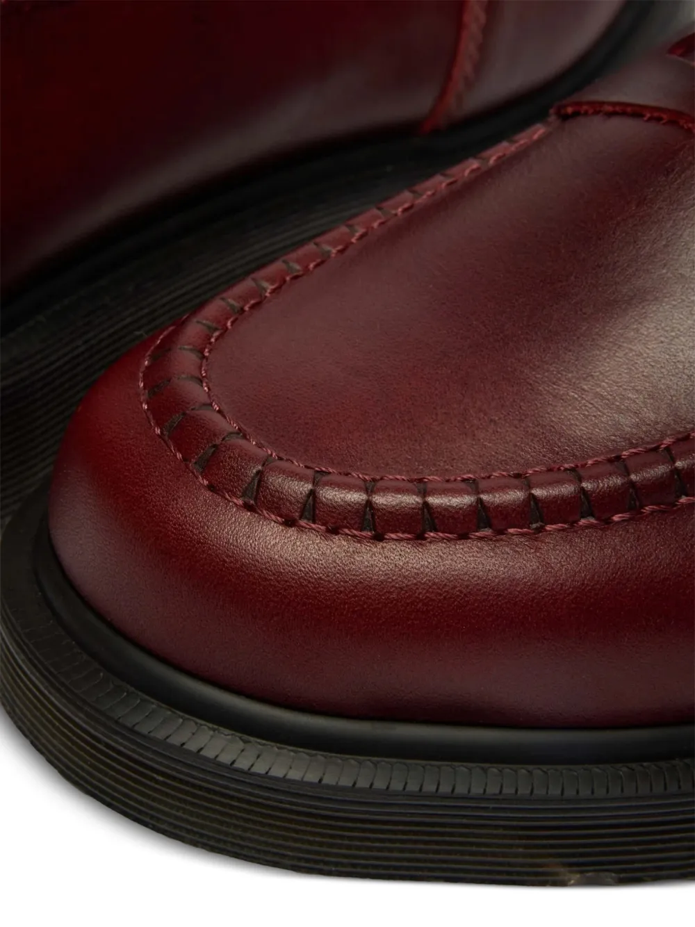 Close up of Burgundy shoes, showing detail
