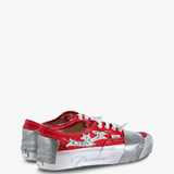 Red shoes, side view