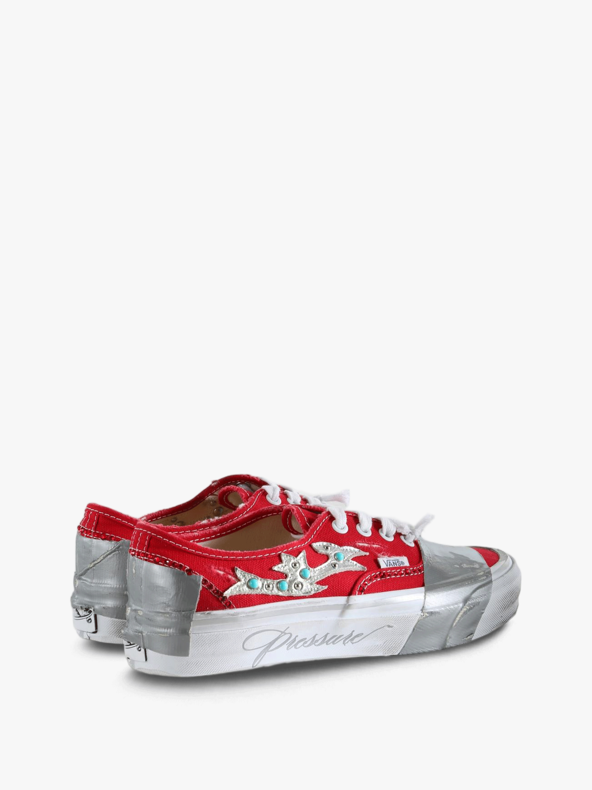 Red shoes, side view