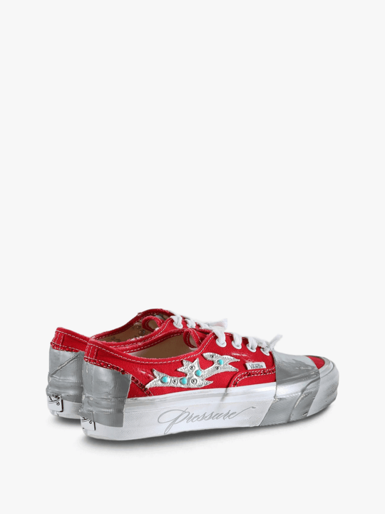 Red shoes, side view