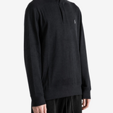 Black knitwear worn by a person, showing the knitwear fit