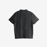Black polo shirt,back view