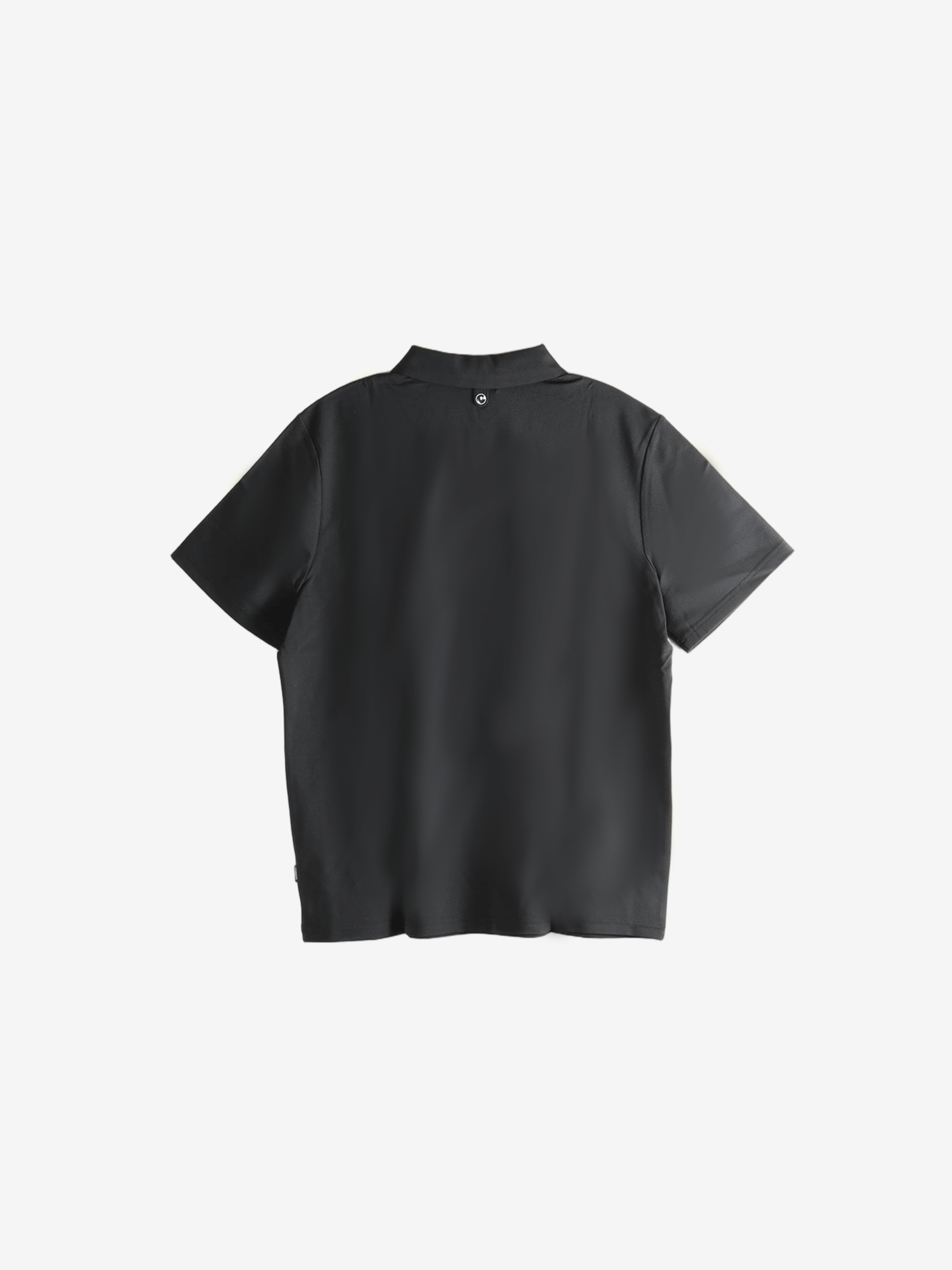 Black polo shirt,back view