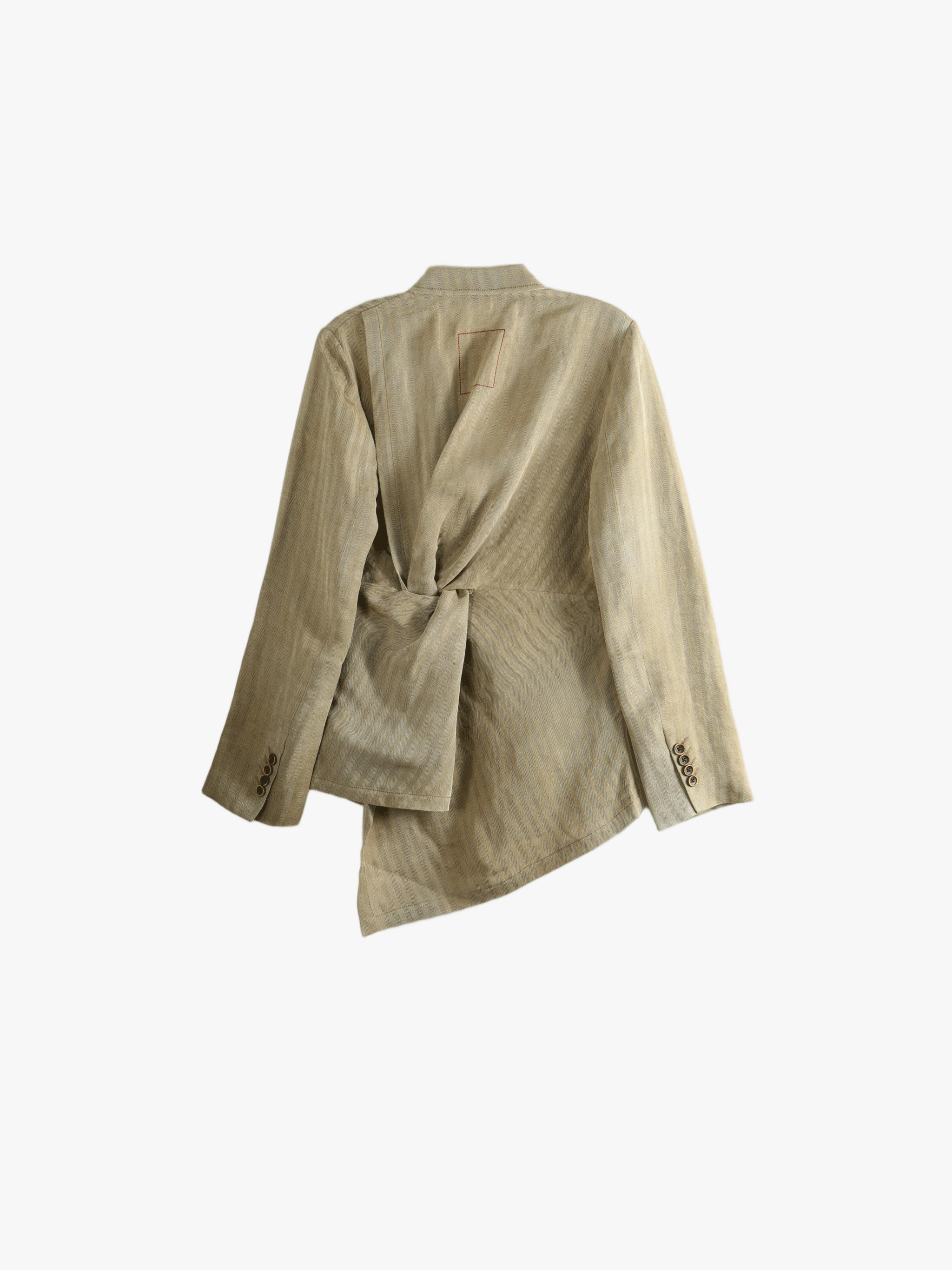 Tan jacket, back view