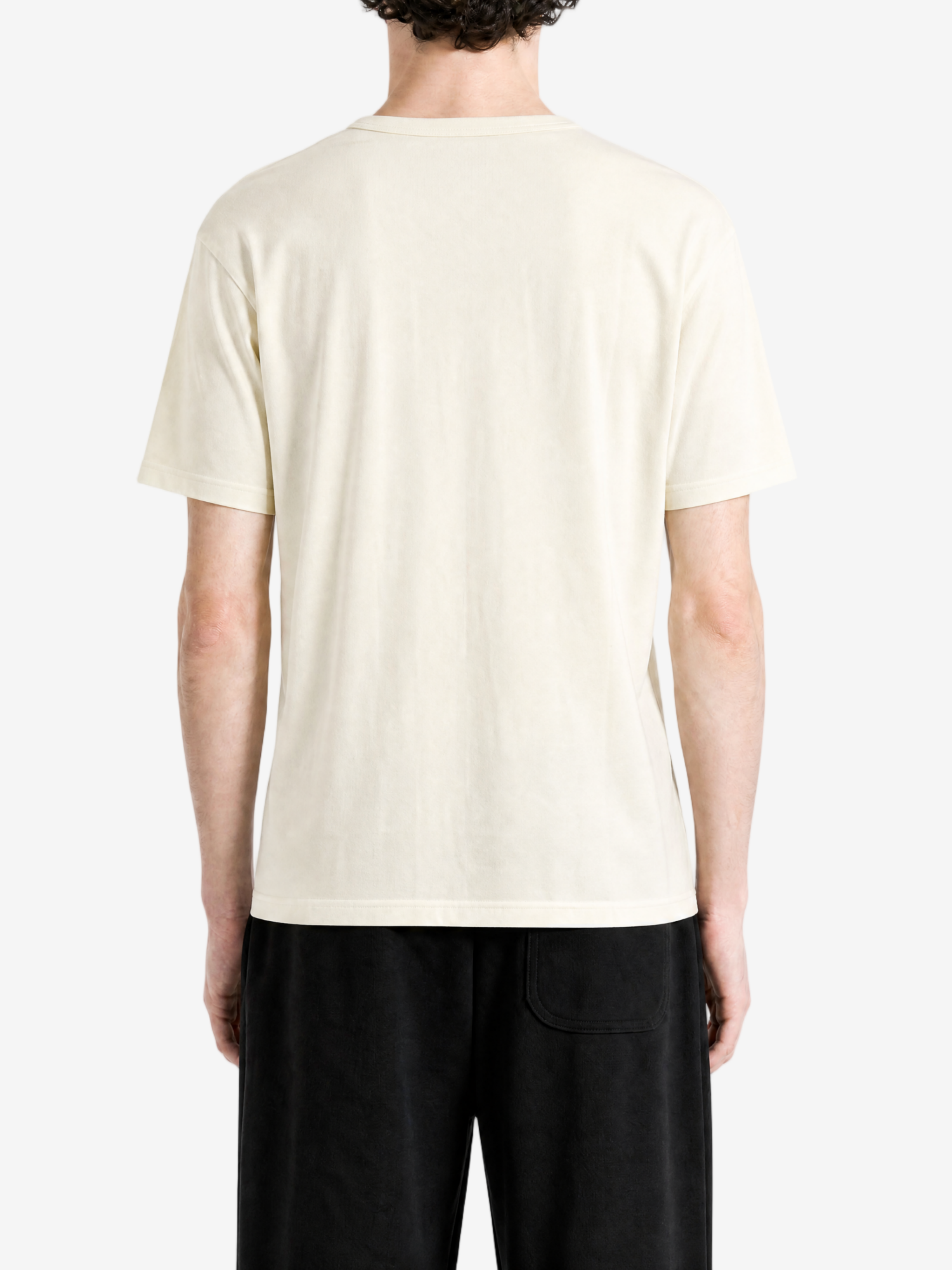 Tan t-shirt, full body view