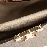 Close up of Grey bag, showing detail
