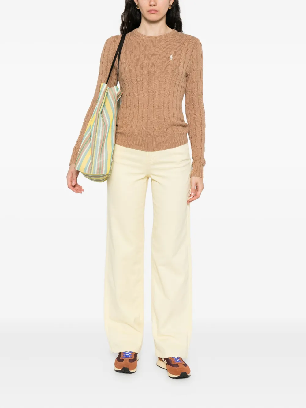 Brown sweater, full body view