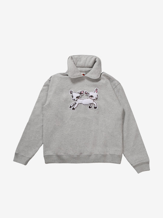 Grey knitwear, front view