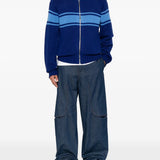 Blue knitwear, full body view