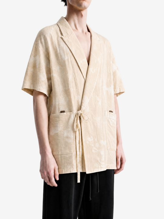 Tan shirt, full body view