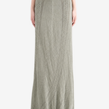 Green skirt, full body view