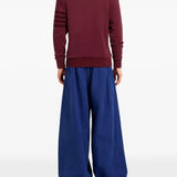 Burgundy knitwear, front view
