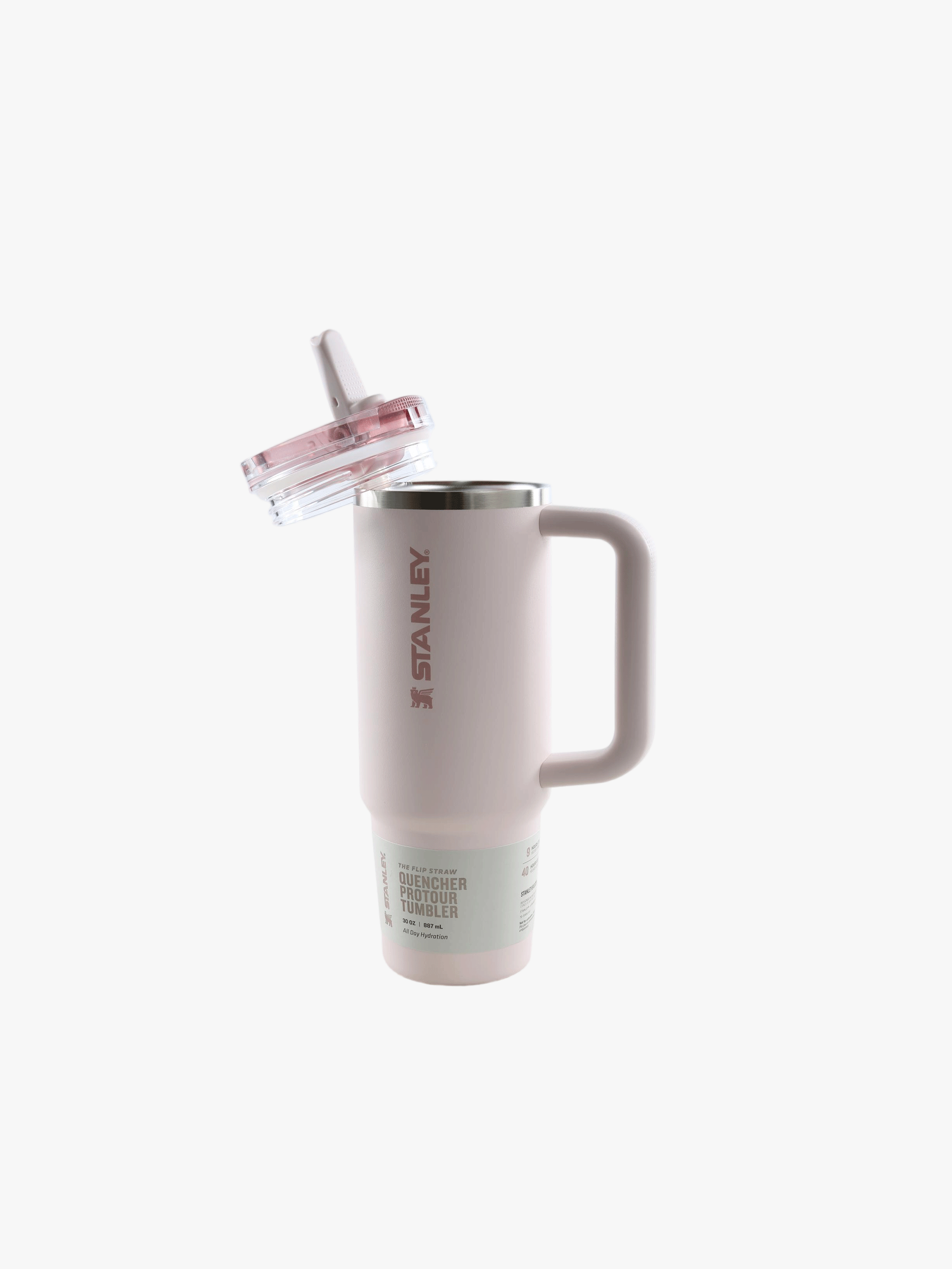 Pink tumbler, front view