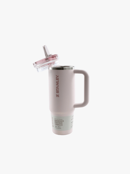 Pink tumbler, front view